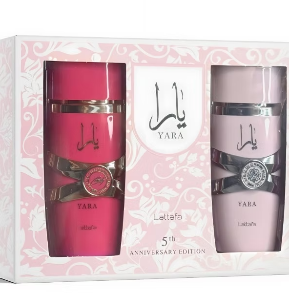 Lattafa 2 Piece Gift Set (Yara EDP 3.4 Fl Oz + Yara Candy EDP 3.4 Fl Oz)