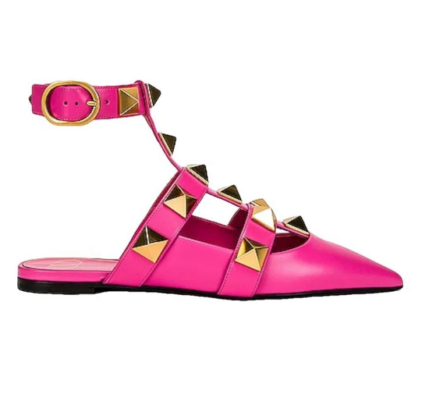 VALENTINO GARAVANI- Roman Stud leather flats